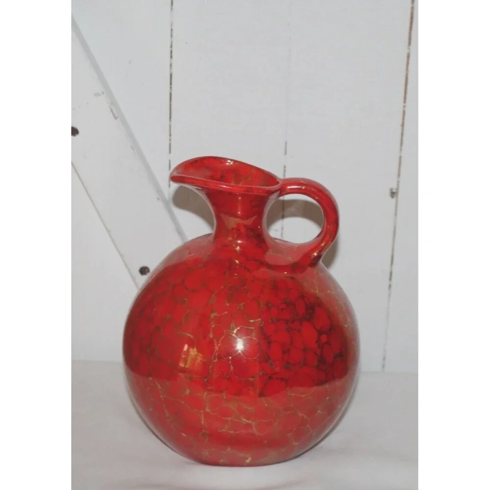 Vintage Crackled Style Art Studio Pottery Hand Crafted Pitcher/Vase/Ewer